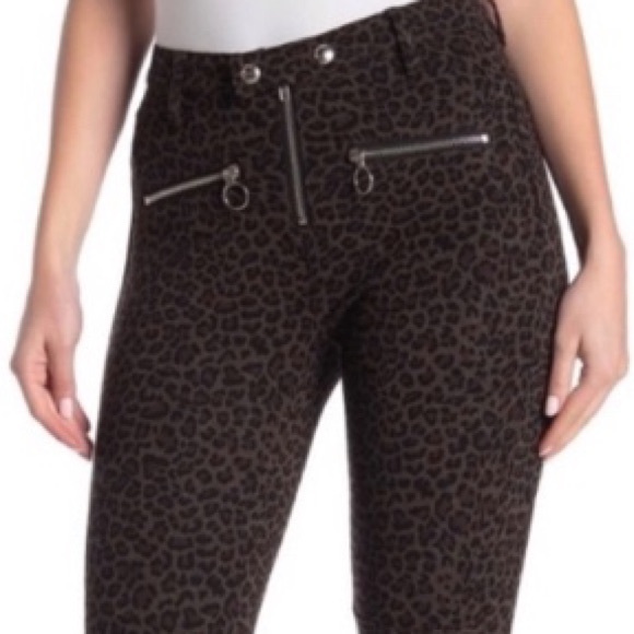 NWT Blank NYC Zip Utility Leopard Print Pant Size 25 - Picture 2 of 6